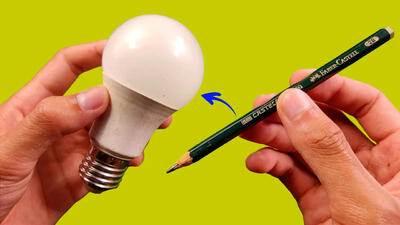 (ویدئو) یک روش آسان و خلاقانه برای تعمیر لامپ ال ای دی(LED) با یک مداد معمولی