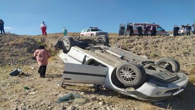 واژگونی مرگبار خودرو در جاده طبس - یزد