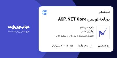 استخدام برنامه نویس  ASP.NET Core در ناب سیستم