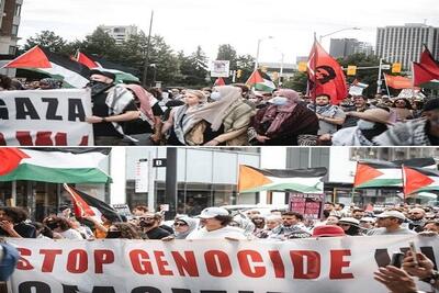 تظاهرات مردم کانادا در حمایت از غزه