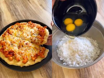 طرز تهیه پیتزا زرشک پلو | با تکه های مرغ و برنج سفید پیتزا درست کن +ویدئو