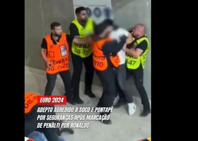 صحنه‌های عجیب یورو: پلیس هواداران را کتک زد!