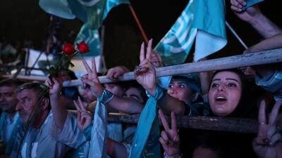  گزارش خبرگزاری فرانسه از روز آخر تبلیغات انتخابات ایران : جداسازی زنان و مردان در تجمع جلیلی در مصلی / شعار  خاتمی زنده باد  در تجمع پزشکیان / تعهد پزشکیان برای مقابله با گشت حجاب