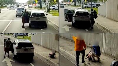 (ویدئو) دزد خودرو کودک سه ساله را کنار خیابان رها کرد