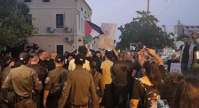 تجمع اعتراضی فلسطینیان مخالف جنگ در حیفا