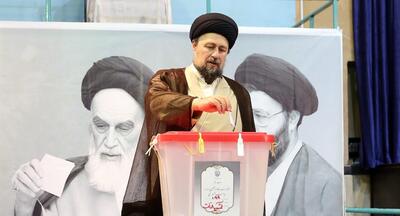 تصاویر| حضور سید حسن خمینی در مرحله دوم انتخابات ریاست جمهوری چهاردهم