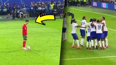ضربات پنالتی بازی فرانسه و پرتغال از زاویه دوربین تماشاگران