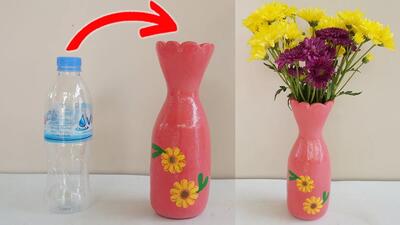 ساخت گلدان فوق العاده زیبا با بطری پلاستیکی به راحتی در خانه!