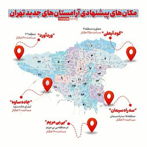 مکان‌های پیشنهادی آرامستان‌های جدید تهران