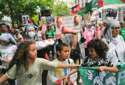 عکس/ تظاهرات ضدجنگ و همبستگی با غزه در پاریس