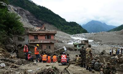 خسارت شدید سیل و رانش زمین در نپال/ تعداد قربانیان افزایش یافت