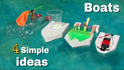 (ویدئو) 4 ایده راحت و کم هزینه برای ساخت قایق اسباب بازی