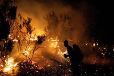جنگل‌های کرخه در محاصره آتش