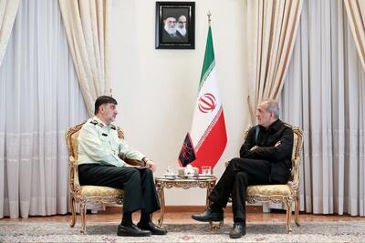دیدار پزشکیان و سردار رادان / قدردانی از نیروی انتظامی و تبریک به رئیس‌جمهور منتخب