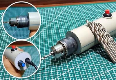 نحوه ساخت یک دریل قدرتمند با موتور الکتریکی و لوله PVC (فیلم)