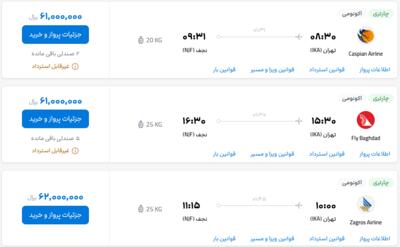 قیمت بلیط هواپیما تهران-نجف، امروز ۱۹ تیر ۱۴۰۳