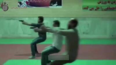 (ویدئو) تمرینات نظامی جواد عزتی، هادی حجازی‌فر و محیا دهقانی برای یک فیلم
