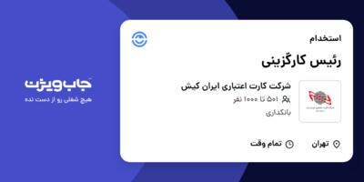 استخدام رئیس کارگزینی - آقا در شرکت کارت اعتباری ایران کیش