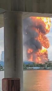 فیلم لحظه انفجار در کارخانه ای در ژونگ تانگ چین