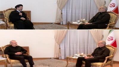 دیدار لاریجانی و ابوترابی فرد با رئیس‌جمهور منتخب