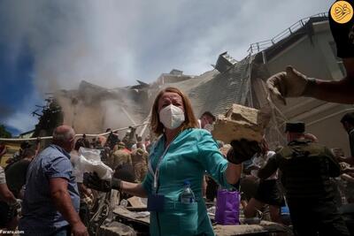 تصاویر دلخراش از حمله موشکی روسیه به بیمارستان کودکان کی‌یف