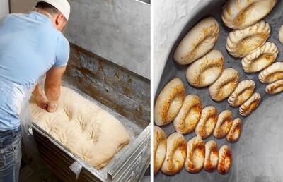 غذای خیابانی در ازبکستان؛ پخت کروسان، نان و پیراشکی گوشت (فیلم)