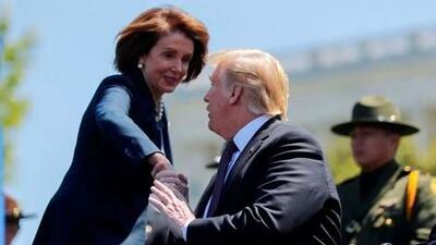ترامپ : نانسی «دیوانه» در تلاش است رای‌دهندگان را متقاعد کند که بایدن «نابغه» است