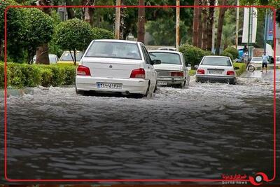 رگبار شدید باران در شهر مشهد