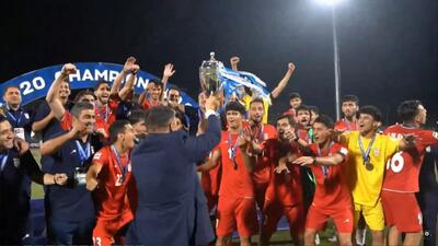 جشن قهرمانی جوانان ایران در مسابقات کافا با برد مقابل قرقیزستان در فینال