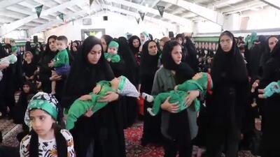 مراسم سوگواری شیرخوارگان حسینی در اردل + فیلم