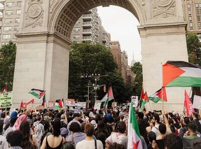 راهپیمایی بزرگ آمریکایی‌ها در واشنگتن در حمایت از غزه