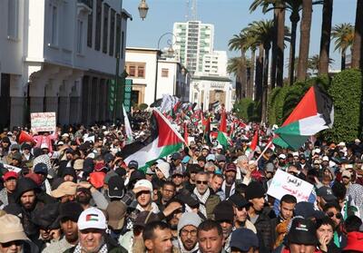 راهپیمایی در 40 شهر مغرب در حمایت از غزه - تسنیم