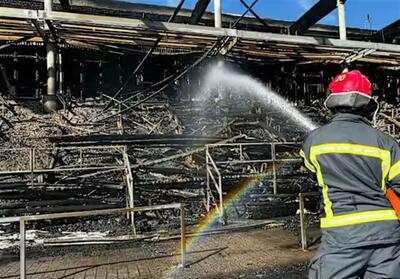 آتش‌سوزی گسترده در ورزشگاه هلسینکی - تسنیم