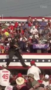 (ویدئو) کامل‌ترین فیلم ترور ترامپ از لحظه‌ای قبل از شلیک تا انتقال به خودرو