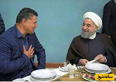حضور علی دایی در ضیافت افطاری حسن روحانی در یک رستوران شیک/  چند شات از بوسه علی دایی بر پیشانی رئیس جمهور سابق