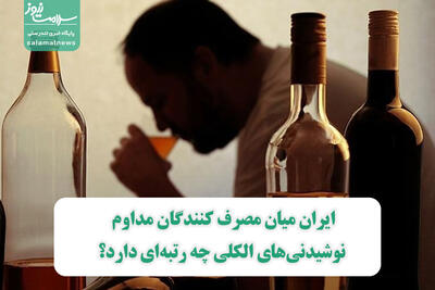 ایران میان مصرف کنندگان مداوم نوشیدنی‌های الکلی چه رتبه‌ای دارد؟