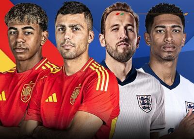 زنده از فینال اروپا: انگلیس و اسپانیا جام می‌خواهند