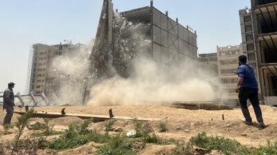 تخریب یک ساختمان نا ایمن در آبادان از سر گرفته می‌شود