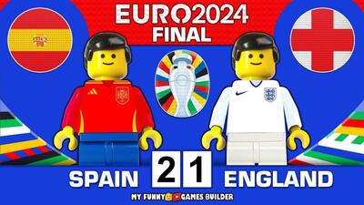 شبیه سازی گلهای بازی اسپانیا 2-1 انگلیس با عروسک لگو