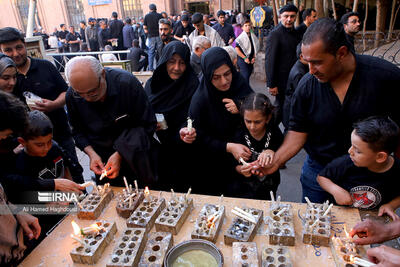 آیین شمع گردانی تاسوعای حسینی در اردبیل
