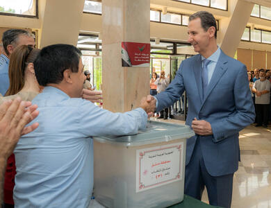 بشار اسد رای خود را به صندوق انداخت