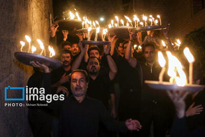 آیین شمع گردانی در روستای بهدان