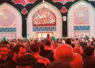 فیلم/ ورود زائران به حرم امام حسین(ع) برای اقامه نماز ظهر