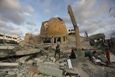 بمباران یک مسجد در غزه توسط رژیم صهیونیستی