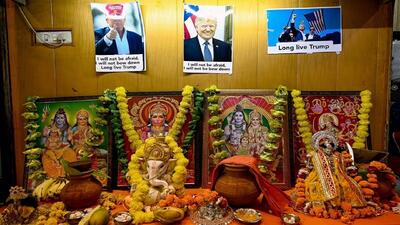 مراسم مذهبی هندو‌ها برای طول عمر دونالد ترامپ + فیلم