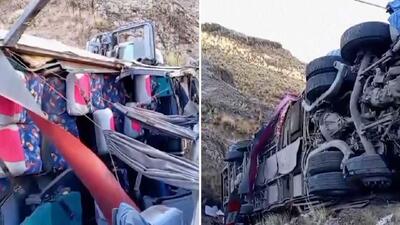 سقوط مرگبار اتوبوس مسافربری به دره‌ای در پرو+ فیلم