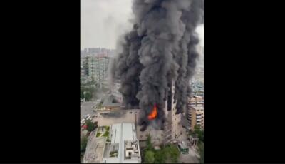 16 نفر در آتش‌سوزی در یک مرکز خرید در جنوب غربی چین جان باختند (فیلم)