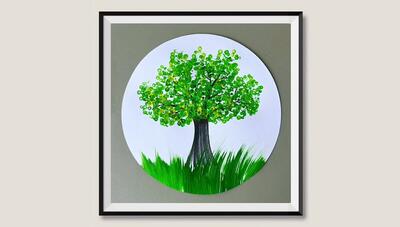 درختان زیبا با گوش‌پاک‌کن! نقاشی آسان و سرگرم‌کننده با تکنیک پنبه‌ای (فیلم)