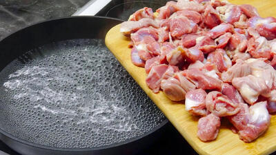 (ویدئو) فرآیند پخت یک غذای متفاوت با سنگدان مرغ به روش آشپز اسپانیایی