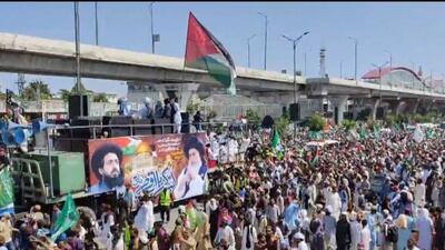 ششمین روز از تحصن هواداران فلسطین در پاکستان